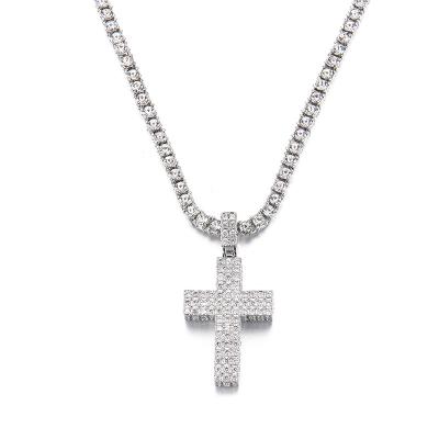 China Full Cross Pendant Necklace Eco-Friendly Couples Hip Hop Jewelry Zircon Hip Hop Jewelry Wholesale for sale