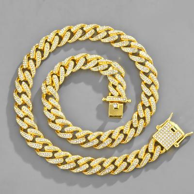 China 2022 Wholesale Trendy Hip Style Hip Hop Necklace Eco-Friendly Cuban Chain Jewelry Link Chain Necklace New for sale