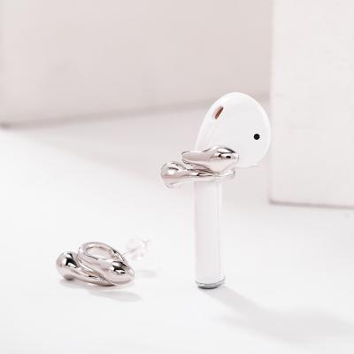 China 925 Sterling Silver Eco-friendly Anti-lost Pin Earphones Snake-Shaped Buckle Earbuds Wireless Earring for sale