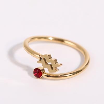 China Eco-friendly Simple Classic Birthstone Zodiac Sign Tail Ring Diamond Ring Open Diamond Ring Jewelry Set Customization Wholesale Supply for sale