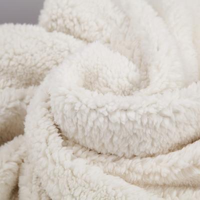 China 100%polyester knitted sherpa fleece antistatic weft fabric for garment home textile for sale