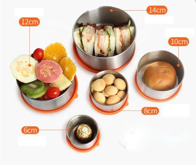 China Small viable stainless steel condiment containers with leak-proof and reusable silicone lids for condiments, snacks, side sauce for sale