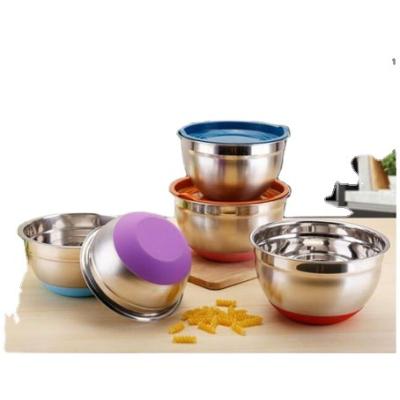 China Sustainable High Quality Stainless Steel Salad Bowl With Lid For Kitchen for sale