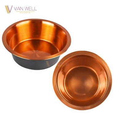 China 2021 Sustainable New Arrival Gold Easy Clean Dog Bowl With Silicone Bottom Black Non Slip for sale