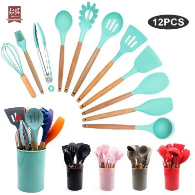 China Accesorios de cocina disposable hot 11 piece silicone kitchen set private label kitchen utensils for sale