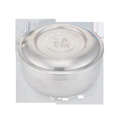 China Stored 201&304 Korean Multifunctional Food Serving Bowl Stainless Steel Portable Rice Bowl With Lid for sale