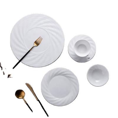 China Chaozhou Factory Customized White High Quality Hotel Bone China Porcelain Dinner Set Crokery Dinnerware Sets for sale