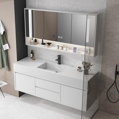 China Modern Wooden Bathroom Sink Cabinet Wood Wall Cabinet Prticle Board Plywood for sale