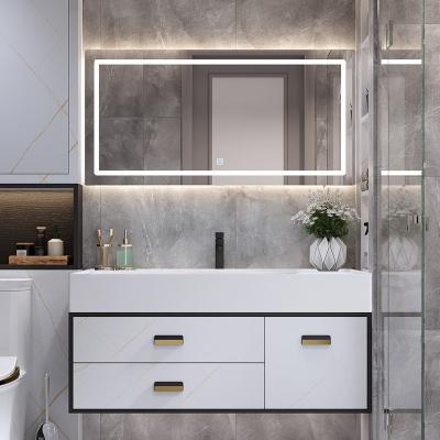 China Luxury Modern White Wood Bathroom Vanity Cabinets Bathroom Furniture Modern Vanity Cabinets for sale