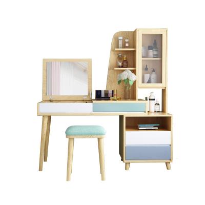 China Modern design dressing table bedroom furniture wooden dressing table with mirror and drawer and stool factory direct sales for sale