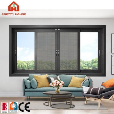 China Magnetic Outdoor Fly Screen OEM Price Good Price Fly Screen Customized Aluminum Sliding Window for sale