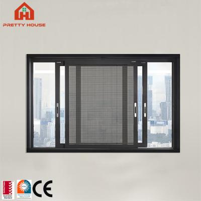 China Florida certification magnetic soundinsulation waterproof aluminum screen sliding window for sale