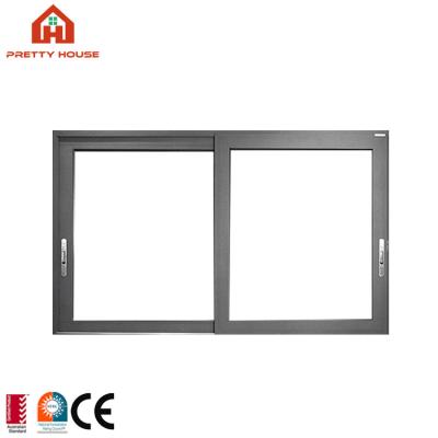 China Tostem Magnetic White Bedroom Grill Aluminum Sliding Screen Window for sale