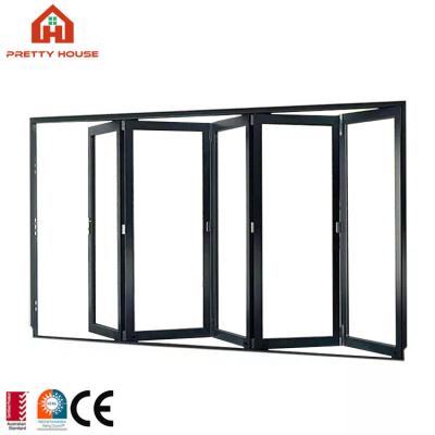 China Black Frame Reasonable Price Detachable Folding Doors Light Windproof for sale