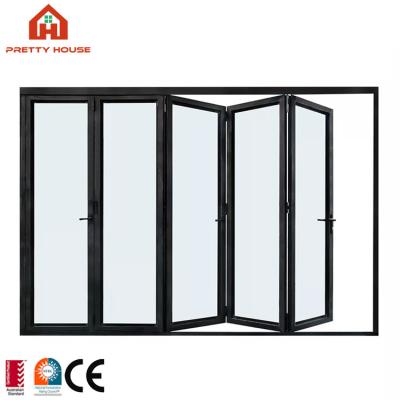 China Restaurant Windproof Aluminum Horizontal Bi Folding Doors for sale