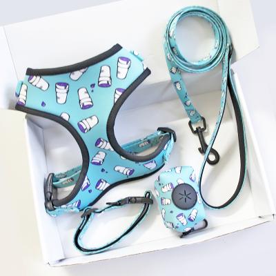 China Sustainable Pet Supplies Wholesale Custom Printing Breathable Luxury Mesh Pet Dog Harness Sublimation for sale