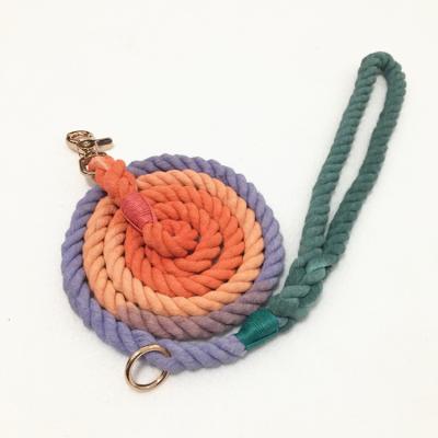 China Sustainable Durable Strong Woven Pet Leash And Rope Dog Collar Colorful Small Larger Customized Products for sale