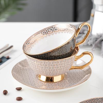 China Viable Royal European Hand Painted Bone China Coffee Tea Cups Gold Rim Espresso Cappuccino Afternoon Tea Cups and Saucers Saucers for sale