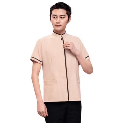 China Wholesale Cheap Hotel Restaurants One Button Short Sleeve Uniform For Cleaning Worker for sale