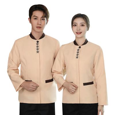 China Hotel factory wholesale price unisex restaurant hotel cleaner uniforms set for household for sale