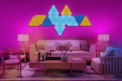 China Triangle RGBIC LED Wall Lights For Gaming Setup Bedroom Works Voice Controlled for sale