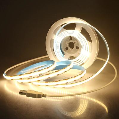 China Ra 90 CCT LED Cob Strip Lights Series 32.8FT Dimmable 7.5W 8mm 10mm 840 LEDs for sale