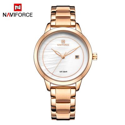 China NAVIFORCE 5008 Brand Watch Rose Gold Watches For Women Quartz Waterproof Ladies Wristwatches Top Clock for sale