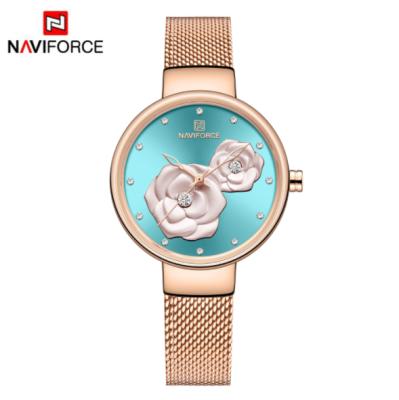 China NAVIFORCE brand 5013 fashionable simple watch waterproof superior watches women embossed brick ladies quartz watch for sale