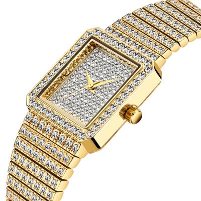 China MISSFOX 2689 Waterproof Women Watches Diamond Stainless Steel Gold Square Fashion Ladies Quartz Wrist Watch Luxury Clock for sale