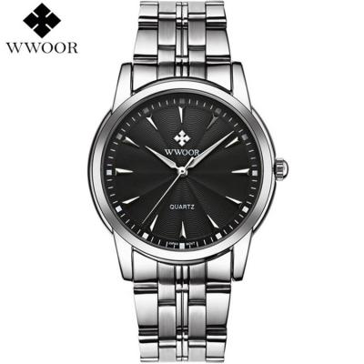 China Water Resistant WWOOR 8028 Clean Fashion Brand Lady Quartz Watch Steel Band Vintage Business Hand Polishing Concise Fashion Watch for sale