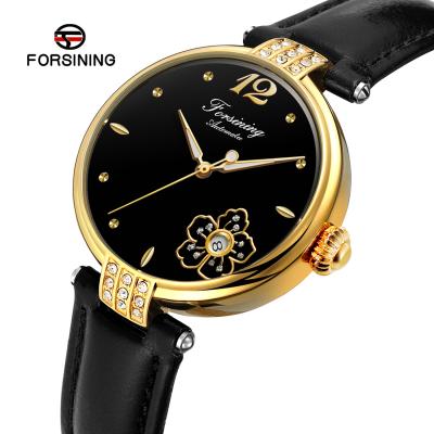 China WINNER New Arrival Waterproof Hollow Movement Lady Watch Automatic Double Leather Folding Luxury Watches for sale