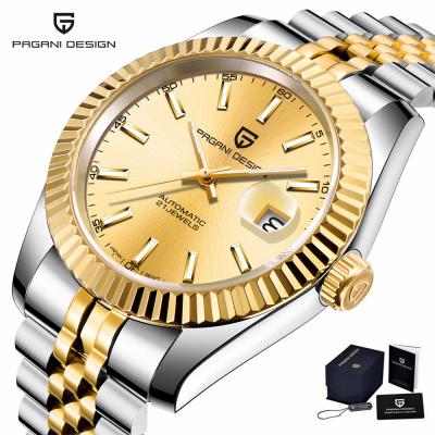 China Auto Date PAGANI DESIGN Clock 1645 Elegant Automatic Mechanical Male Top Business 100M Waterproof Luxury Male Watch Gold Steel for sale