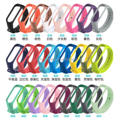 China Rubber OEM Wrist Strap Colorful Band Watch Strap Parts Changeable Watch Strap Customized for Xiaomi Mi Band 3 4 5 6 7 Fashion LOGO for sale