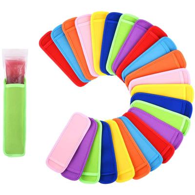 China Waterproof in RTS Neoprene Ice Popsicle Running Cover Set White Neoprene Popsicle Holder Neoprene Popsicle Sleeve for sale