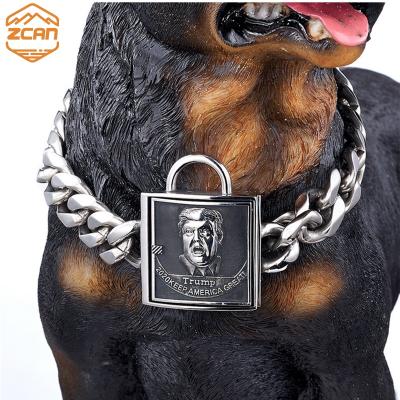 China Zaycan Wholesale Pet Toy Durable Metal Trump Dog Collar Premium Stocked Dog Chains Dog Training Collars for sale