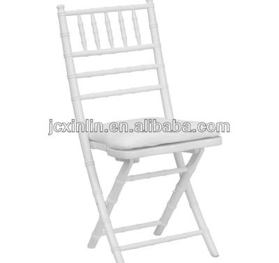 China Resin Solid Wood White Folding Chair For Wedding for sale