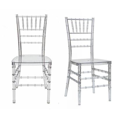 China plastic clear crystal white chiavari wedding hotel chair china resin tiffany chair sillas for sale