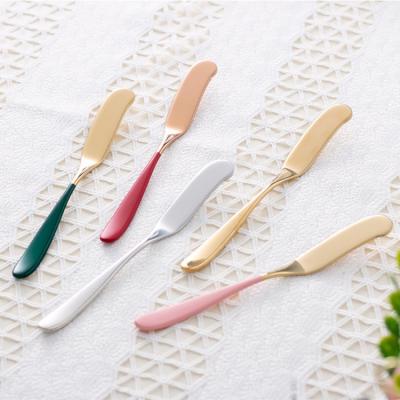 China New Style Food Grade Cheese Spreader Stainless Steel Sustainable Colorful Modern Useful Butter Knife for sale