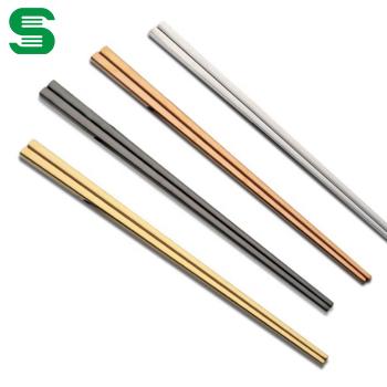 China Sustainable 2021 Sustainable Trends Products Gold Plated Silver Chopsticks Wholesale Custom Tableware Chopsticks for sale