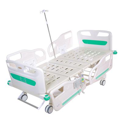 China Medical Equipment 5-Function Electric Luxurious Five Function ICU Hospital Bed CPR Clinic Bed With Nurse Operation Board for sale