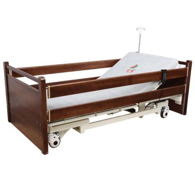 China Metal Height Adjust Low ICU Electric Triple Function Adjustable Heigh Bed Hospital Bed Frame Motorized Wooden Bed for sale