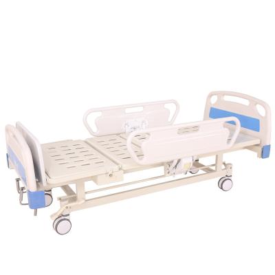 China Factory Two Crank Rail Medical Furniture Two Functions 2 Manual Hospital Bed ABS Guard Directly For Patient for sale