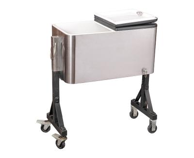 China Sustainable 60QT Special Hot Selling Mobile Party Bar Metal Ice Cooler For Beverage for sale