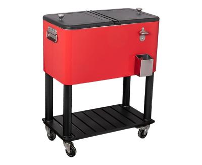 China Sustainable OEM Acceptable Customized Personalized Push Beer Cooler Rolling Cart for sale