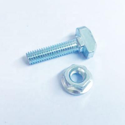 China Aluminum Profile 3030 Hardware Fasteners Galvanized M6 T-Shaped Bolts With Flange Nut for sale