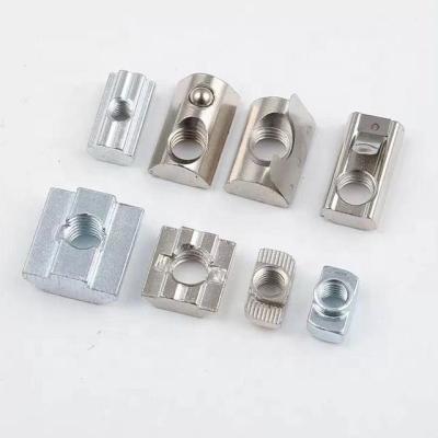 China Automotive Industry 2020 Large 3030 4040 Series Metal Insert Lock Nickel / Galvanized T-slot Nut M3 M4 M5 M6 M8 T Slot Nut T Nuts for sale