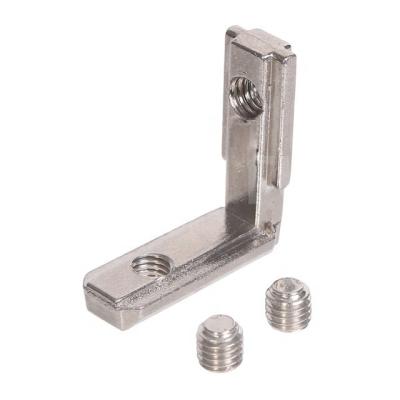 China T V Slot Tslot Vslot Accessories Zinc Alloy Metal Internal Small L Shape 90 Degree Inside Corner Hidden Bracket 2020 With Worm Screws for sale