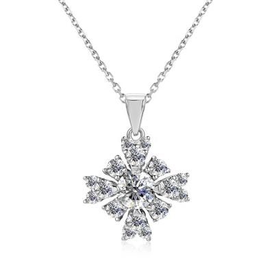 China St Claire Iced Out 18K White Gold Moissanite Diamond Chain Snow Pendant Luxury Lead Free Nickel Free Women's Charm Necklace for sale