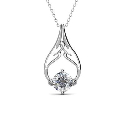 China Lead Free St.Claire 925 Nickel Free Silver With Designer Fine Angel Moissanite Diamond Jewelry Wings Pendant Necklace for sale