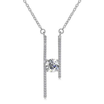 China St Claire New Fashion Pendant Necklace Lead Free 925 Nickel Free Moissanite Silver Moissanite Jewelry Pendant Necklace with 18K White Gold Plated for sale